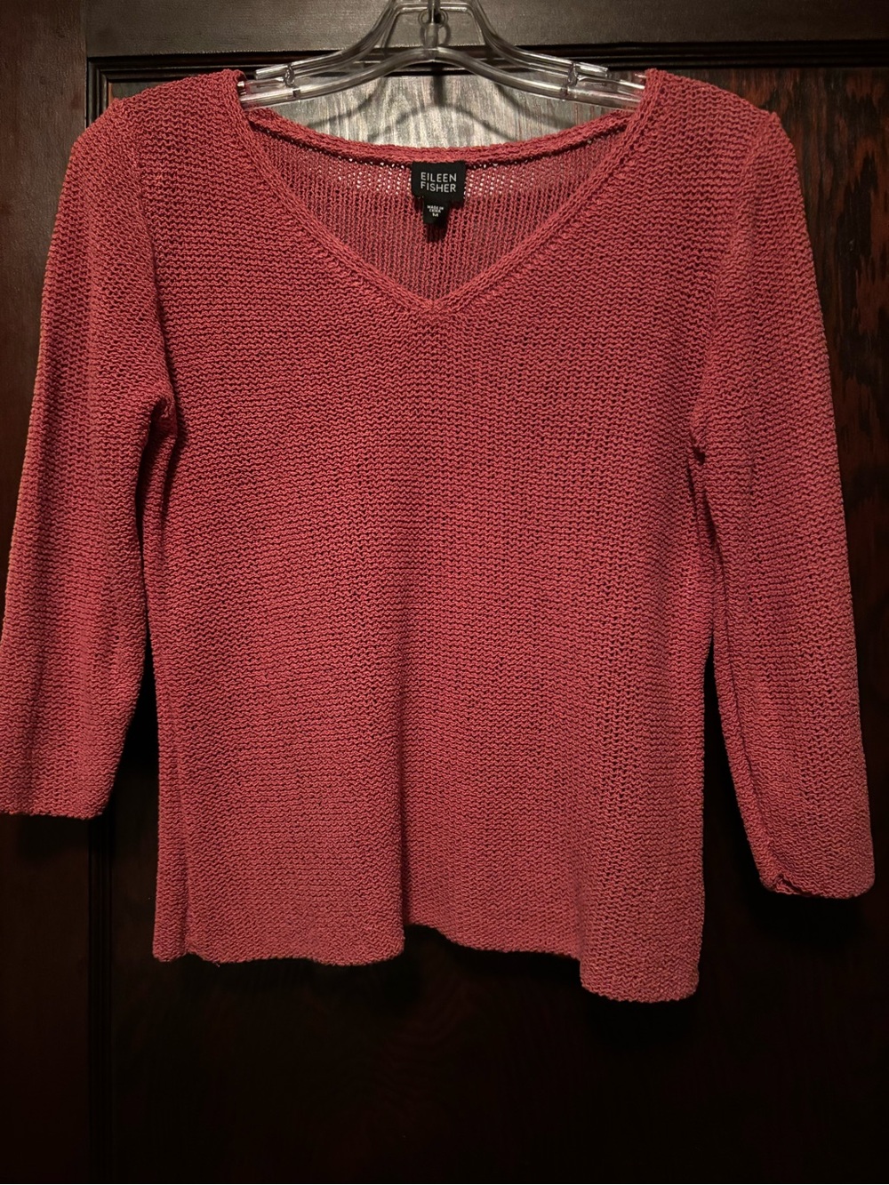 Eileen Fisher Women’s V-Neck Knit Sweater in Rose pink